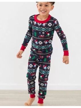 Hanna Andersson Long John Pajama Set Sweet Gnome Christmas 3T Holiday Boy Girl